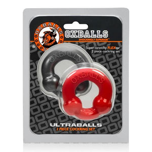 Oxballs Ultraballs Cock Ring Silver & Red Set