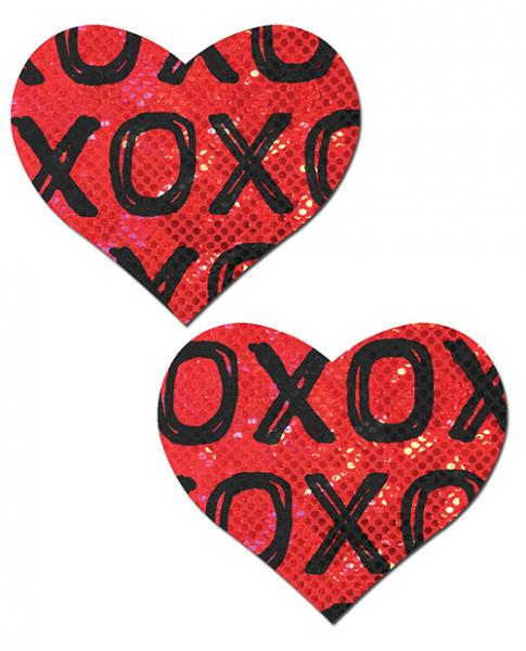 Pastease Shattered Glass Disco Ball Red With Black Xo Heart