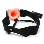 6" Vibrating Hollow Strap On Beige
