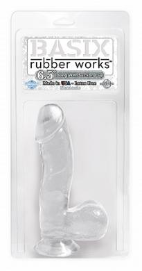 Basix Rubber Works 6.5 Inches Clear Dong Suction Cup