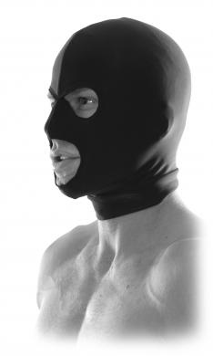 Fetish Fantasy Black Spandex 3 Hole Hood O/S