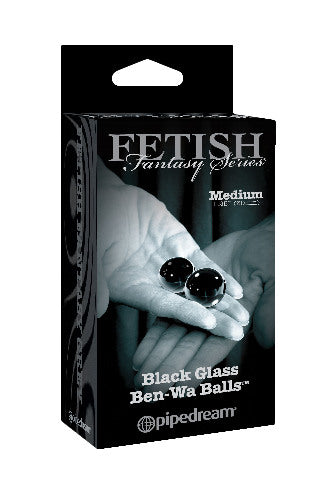 Fetish Fantasy Medium Black Glass Ben Wa Balls