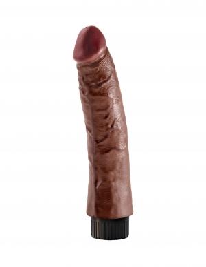 King Cock 7 Inches Vibrating Dildo Brown