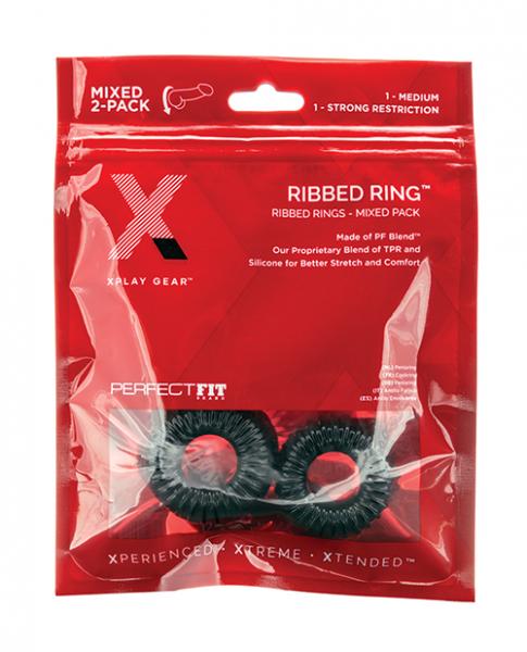 Xplay Gear Pf Blend Premium Stretch Ribbed Ring Slim Black Pack Of 2