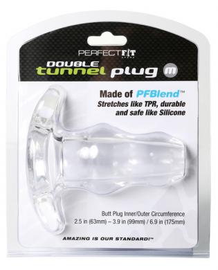 Double Tunnel Plug Medium Clear