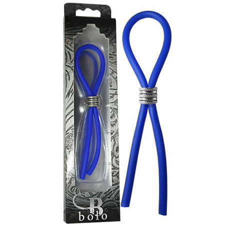 Bolo Silicone Lasso & Grooved Stainless Steel Slider Blue