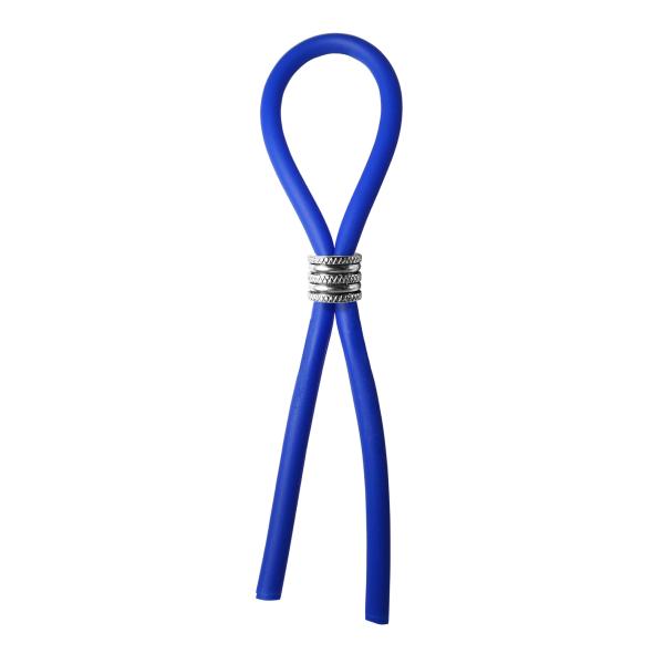 Bolo Silicone Lasso & Grooved Stainless Steel Slider Blue