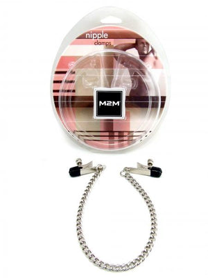 M2 M Nipple Clamps Alligator Ends With Chain Chrome