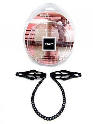 M2 M Nipple Clamps Jaws With Chain Black