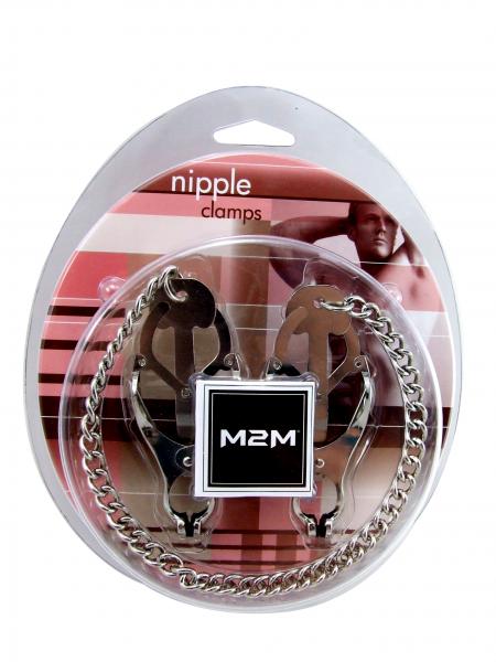 M2 M Nipple Clamps Jaws With Chain Chrome