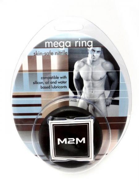 M2 M Mega Nitrile Cock Ring Large Black