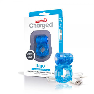 Screaming O Charged Big O Vibrating Cock Ring Blue