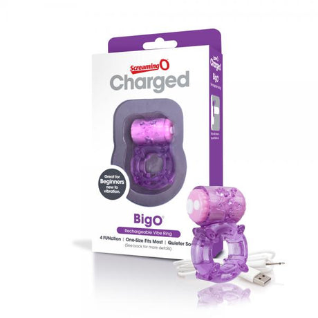 Screaming O Charged Big O Vibrating Ring Purple