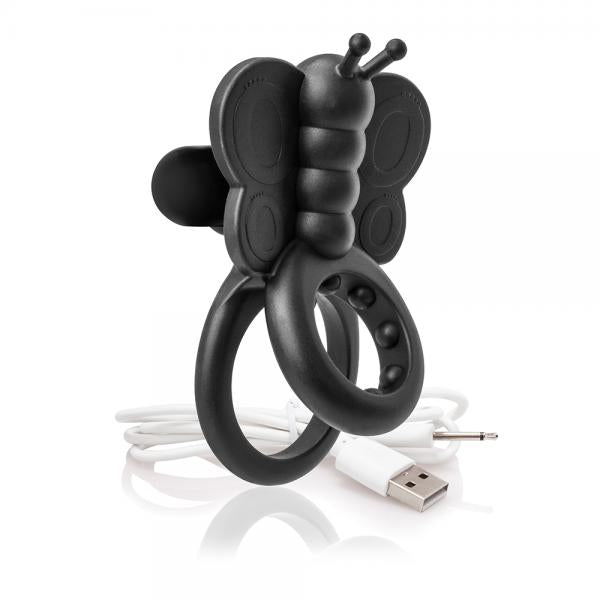 Charged Monarch Wearable Butterfly Black Vibrating Ring