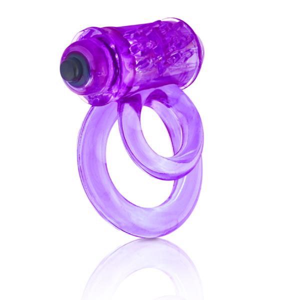 Double O 6 Speed Purple Vibrating Cock Ring Purple