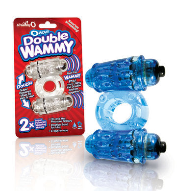 O Wow Double Wammy Blue Vibrating Ring