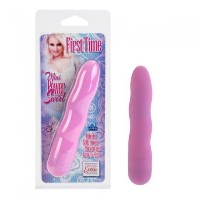 First Time Mini Power Swirl Vibrator Waterproof 4.5 Inch Pink