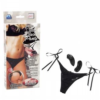 Little Black Panty Thong With Ties 10 Function Remote Control Vibe