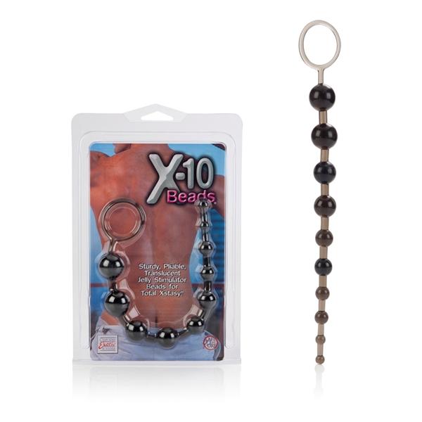 X 10 Beads Graduated Anal Beads 11 Inch Black
