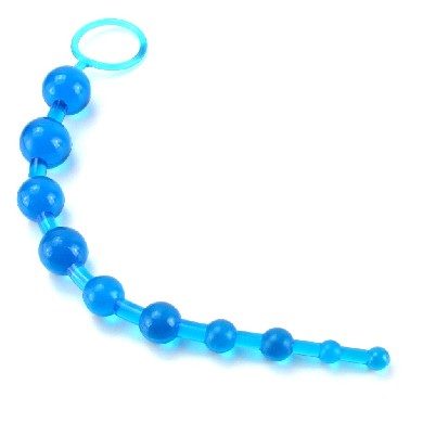 X 10 Beads Graduated Anal Beads 11 Inch Blue