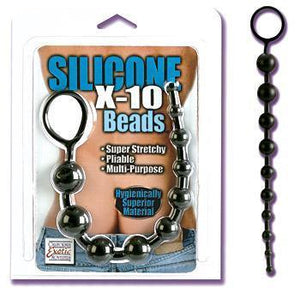 Silicone X 10 Beads Black