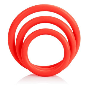 Tri Rings Red Cock Ring Set