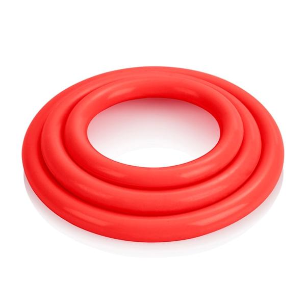 Tri Rings Red Cock Ring Set