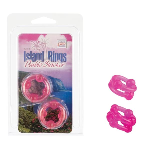 Island Double Stacker Rings Pink