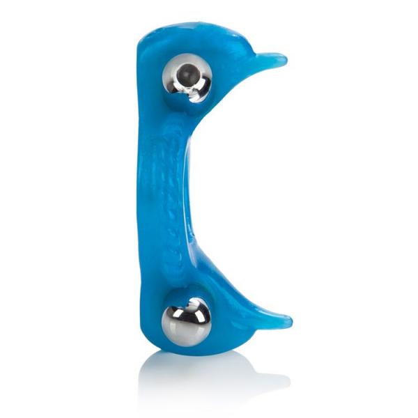 Double Dolphin Enhancer Ring Blue