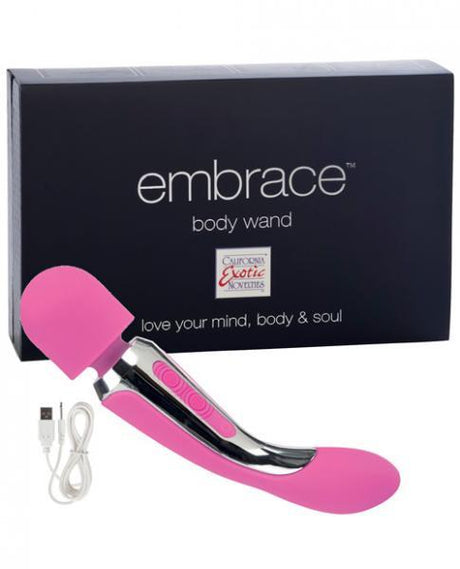 Embrace Rechargeable Silicone Body Wand Pink