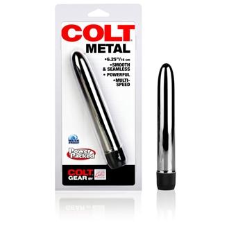 Colt Metal Rod 6.25 Inches Plastic Vibrator Silver