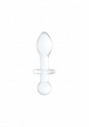 Chrystalino Rocker White Glass Butt Plug