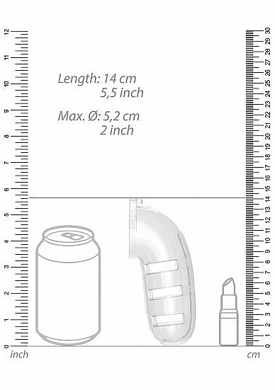 Mancage Chastity 5.5in Cage W/ Plug Model 12 Transparent