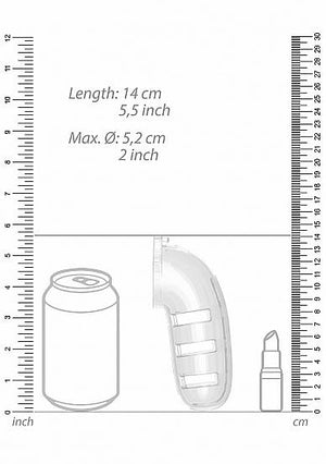 Mancage Chastity 5.5in Cage W/ Plug Model 12 Transparent
