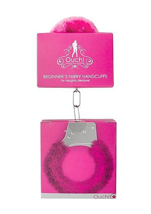 Ouch Beginners Handcuffs Furry Pink