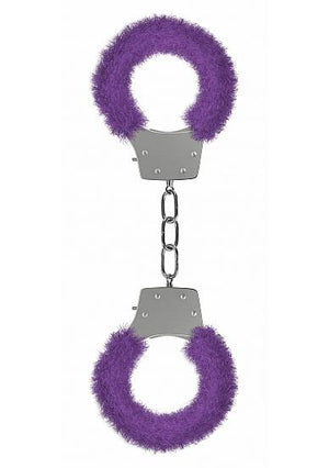 Ouch Pleasure Handcuffs Furry Cuffs Purple