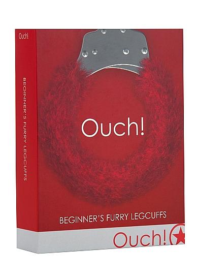 Ouch Beginners Legcuffs Furry Red