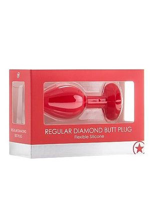 Regular Diamond Butt Plug Red