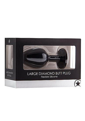 Large Diamond Butt Plug Black