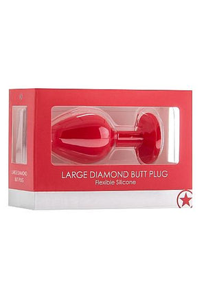 Large Diamond Butt Plug Red