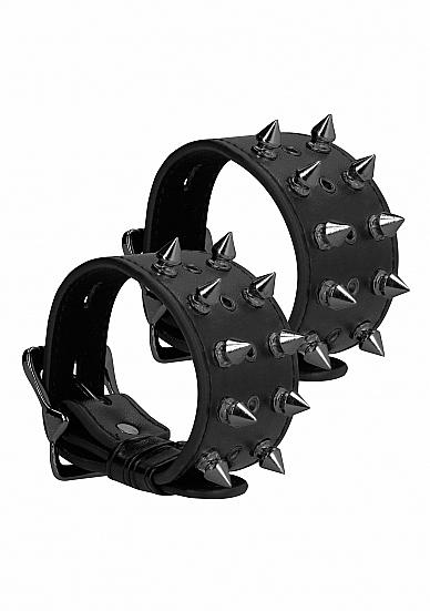 Ouch! Skulls & Bones Spiked Handcuffs Black