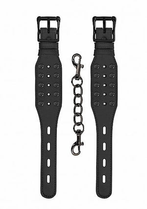 Ouch! Skulls & Bones Spiked Handcuffs Black