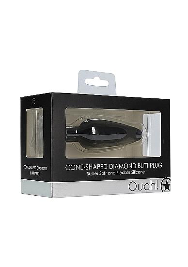Cone Shaped Diamond Butt Plug Black