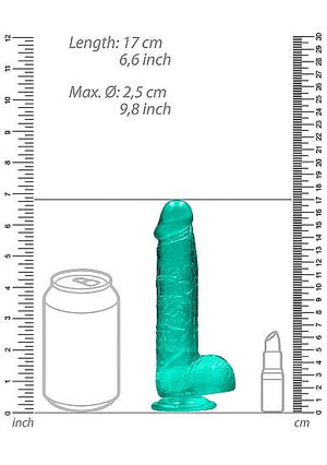 Realrock 6in Realistic Dildo W/ Balls Turquoise
