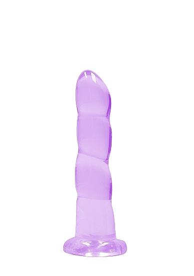 Realrock Crystal Clear Non Realistic Dildo With Suction Cup 7 In. Purple