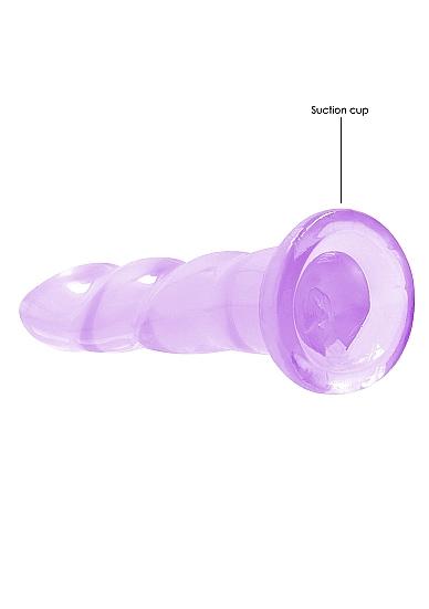 Realrock Crystal Clear Non Realistic Dildo With Suction Cup 7 In. Purple
