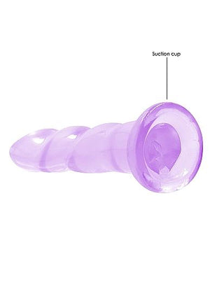 Realrock Crystal Clear Non Realistic Dildo With Suction Cup 7 In. Purple
