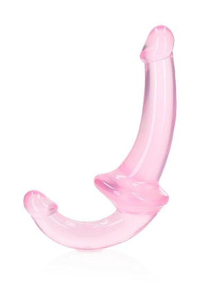 Realrock Crystal Clear 6 In. Strapless Strap On Dildo Pink