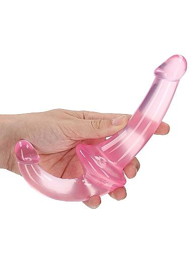 Realrock Crystal Clear 6 In. Strapless Strap On Dildo Pink