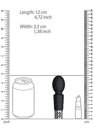 Royal Gems Brilliant Black Rechargeable Silicone Bullet